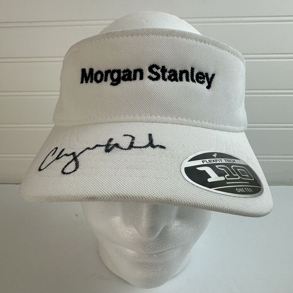 Morgan Stanley Cheyenne Woods Autographed LPGA Golf Visor Hat White Flexfit 110